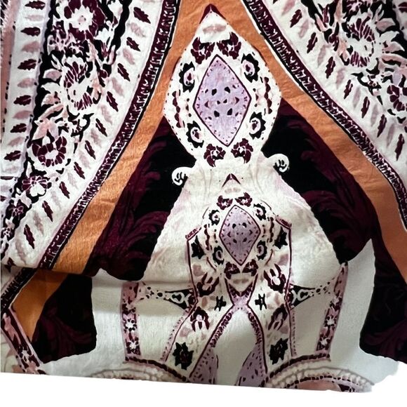 FREE PEOPLE Pick Place Bodysuit Ivory/burgundy, and multi coloring. - Picture 12 of 14